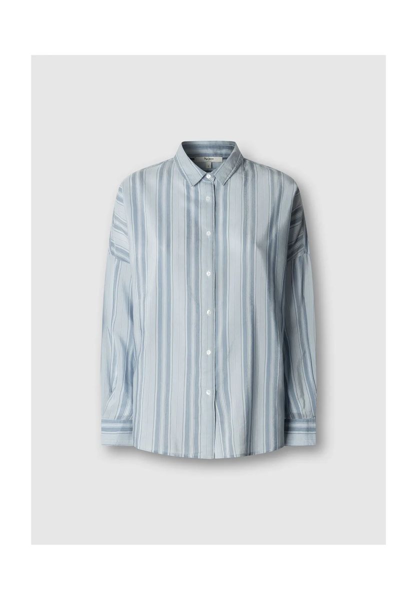 Oversize-Bluse mit vertikalen Streifen