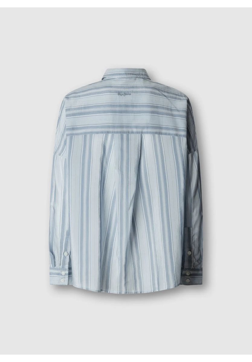 Oversize-Bluse mit vertikalen Streifen