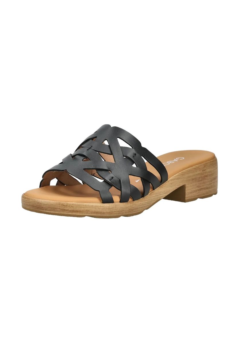 Pantoletten mit Cut-Out-Design und Blockabsatz