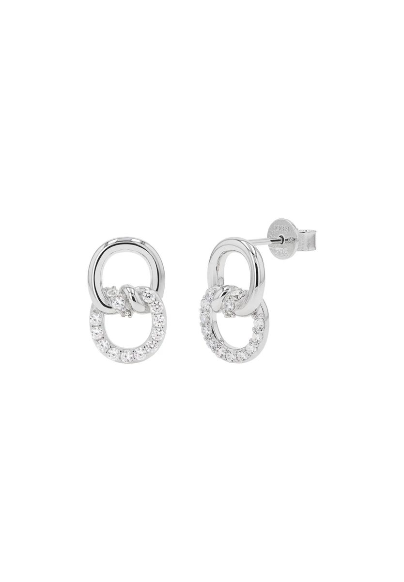 Ineinandergreifende Glied-Ohrstecker mit Pavé