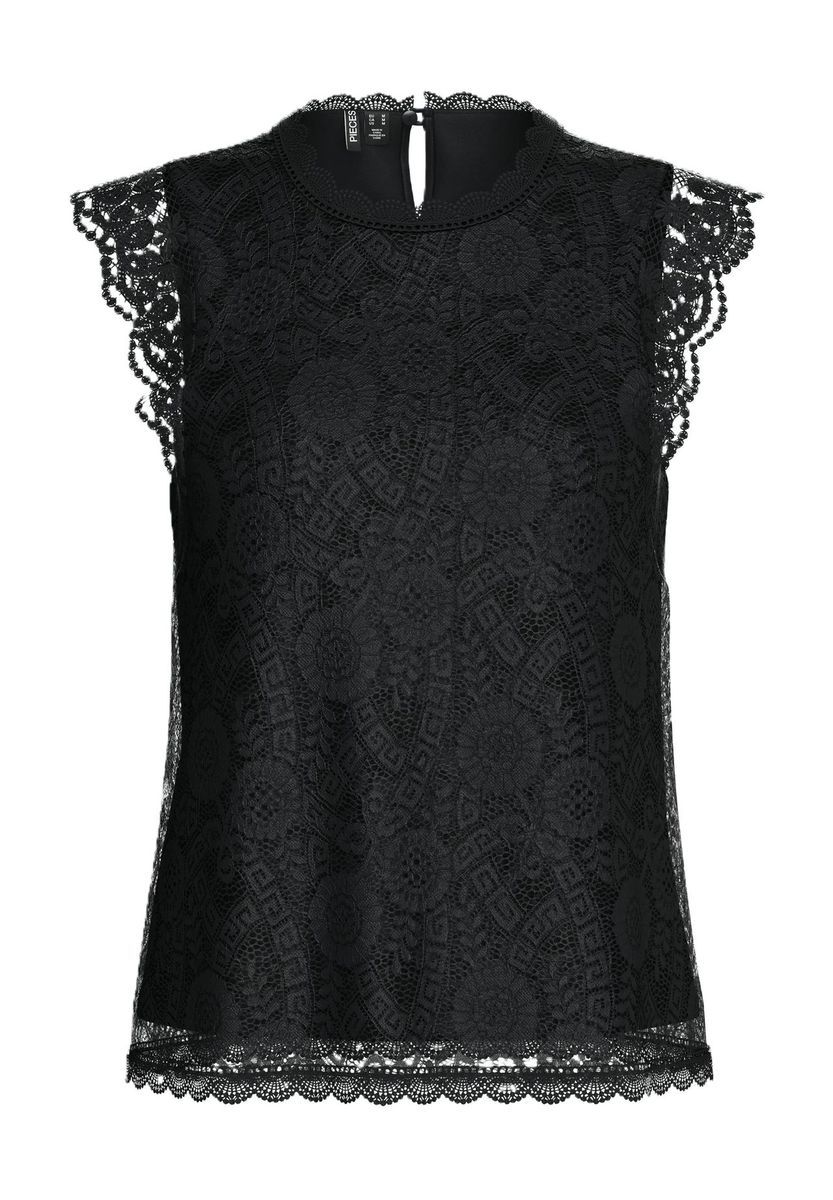 Ärmellose Bluse aus floraler Spitze