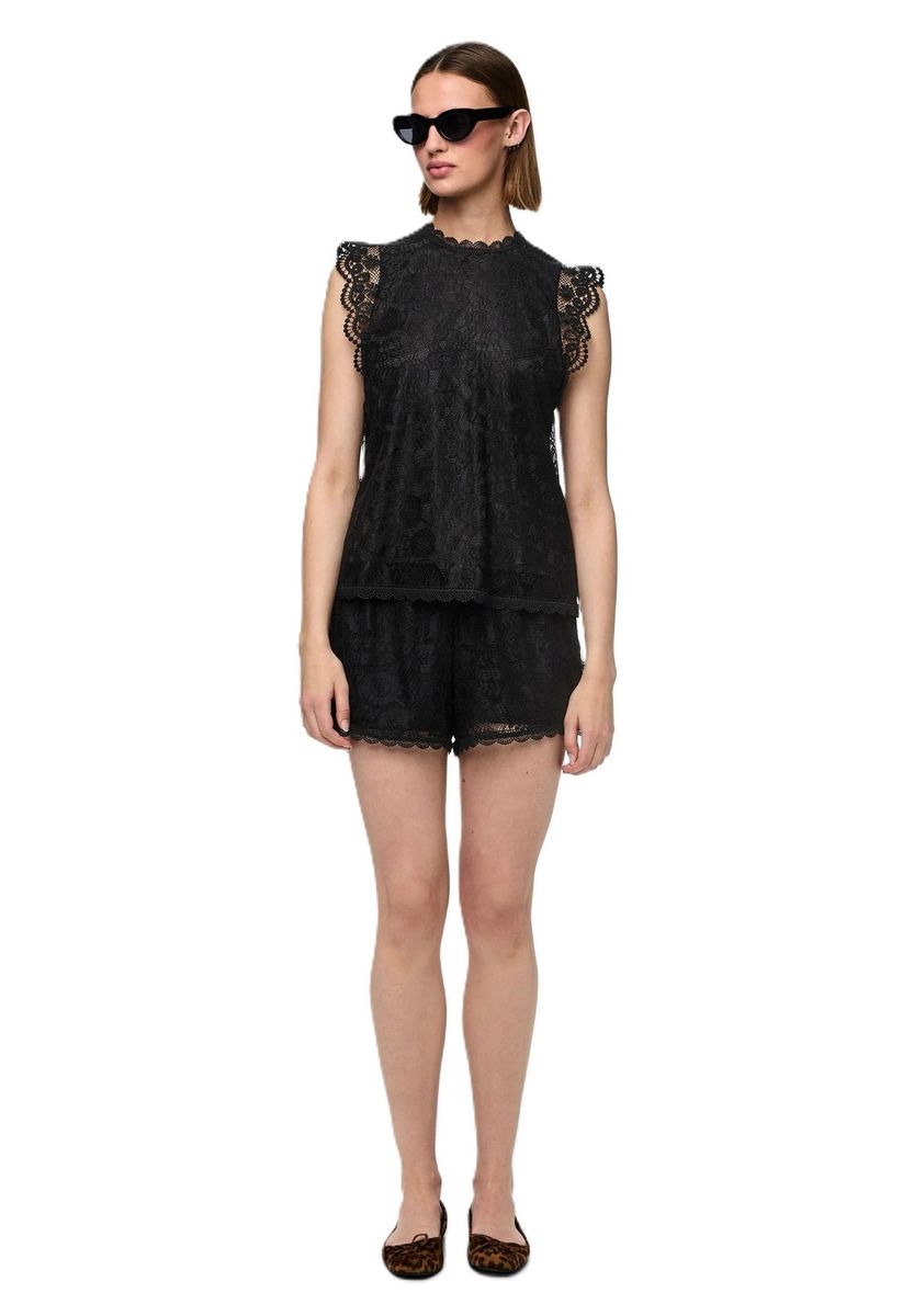 Ärmellose Bluse aus floraler Spitze