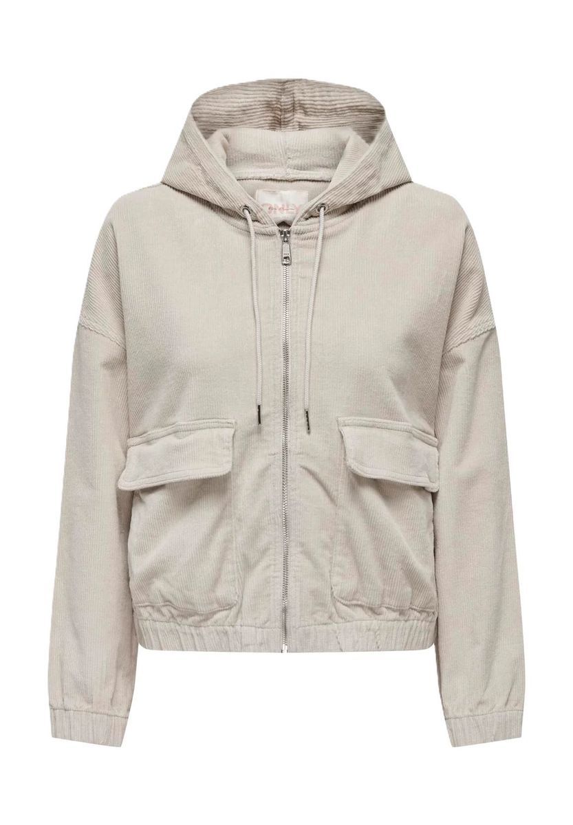 Cord-Blouson mit Kapuze