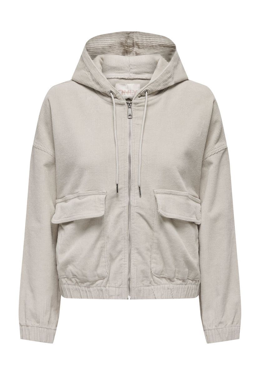 Cord-Blouson mit Kapuze