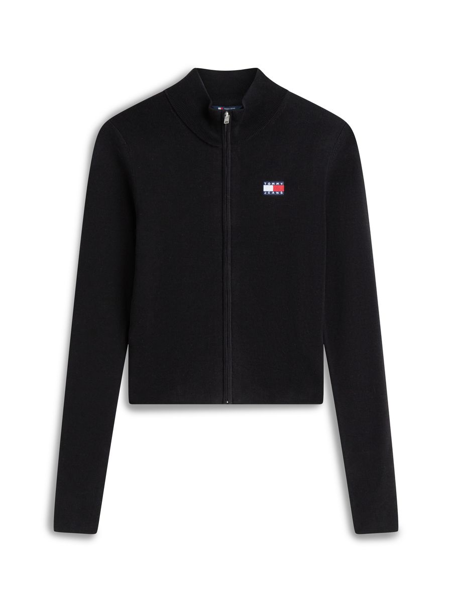 Strick-Cardigan mit Reißverschluss und Stehkragen
