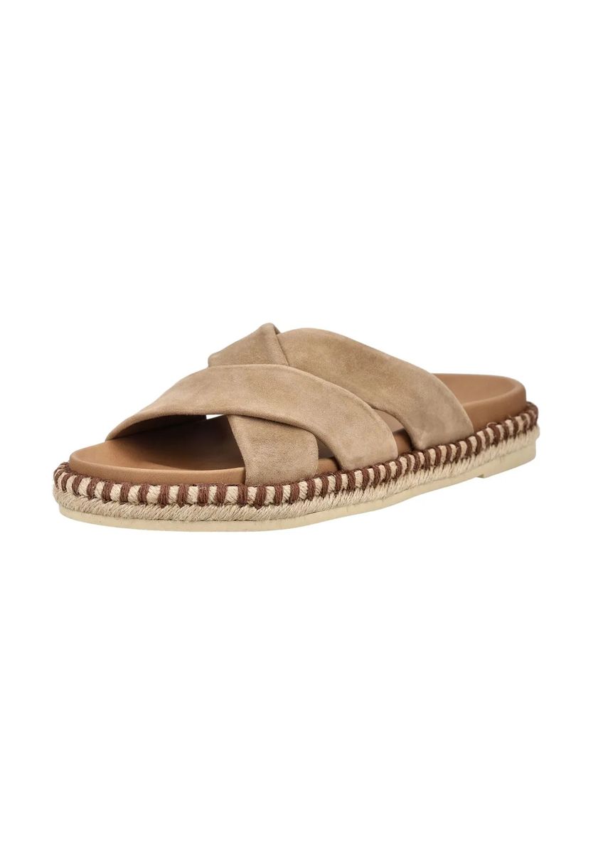 Gekreuzte Wildleder-Espadrille-Pantoletten