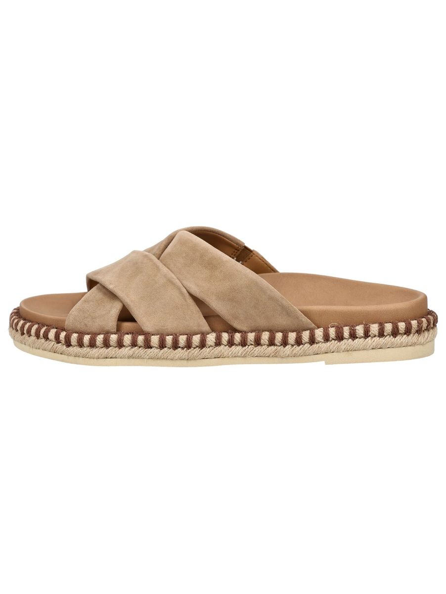 Gekreuzte Wildleder-Espadrille-Pantoletten