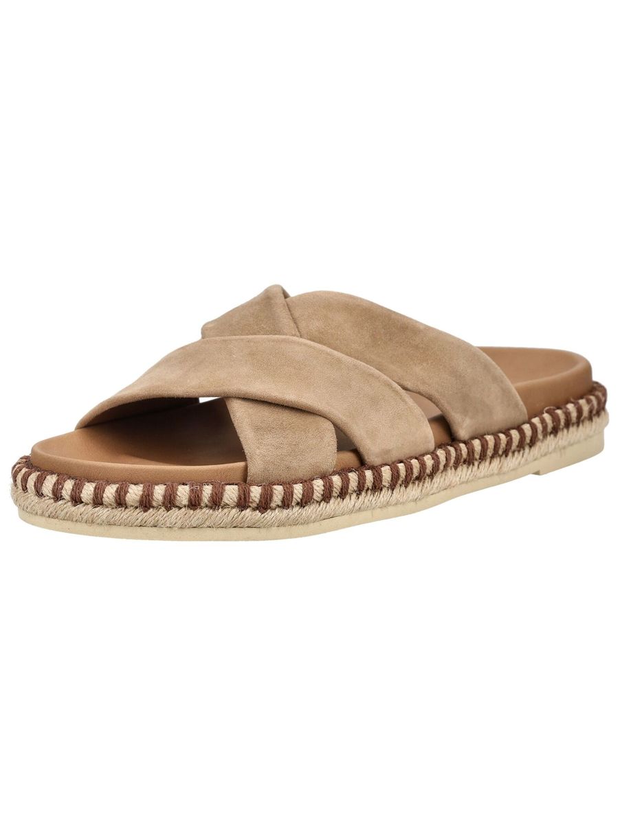 Gekreuzte Wildleder-Espadrille-Pantoletten