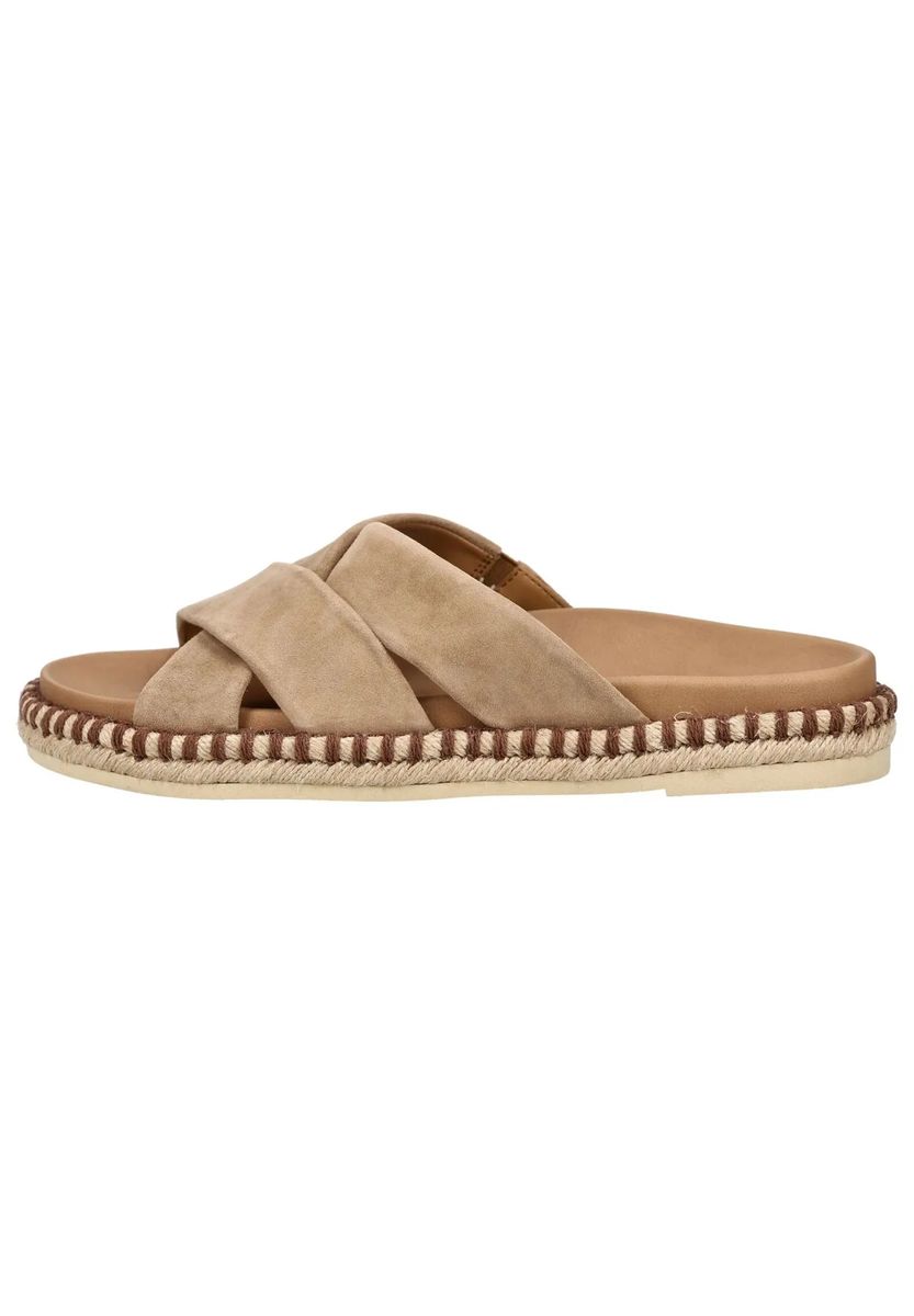 Gekreuzte Wildleder-Espadrille-Pantoletten
