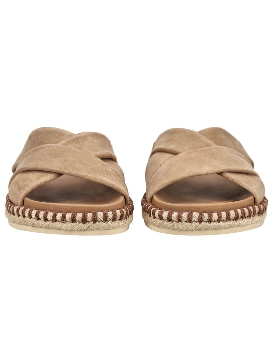 Gekreuzte Wildleder-Espadrille-Pantoletten