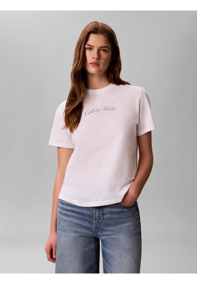 Baumwoll-T-Shirt mit Schriftzug-Logo