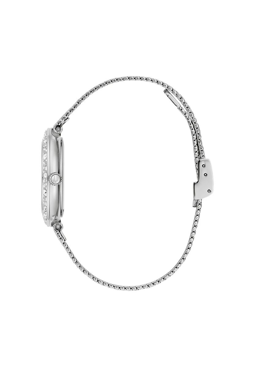 Elegante Mesh-Armbanduhr mit Diamanten