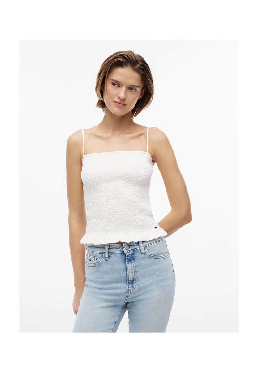Gesmokte Camisole mit Rüschen