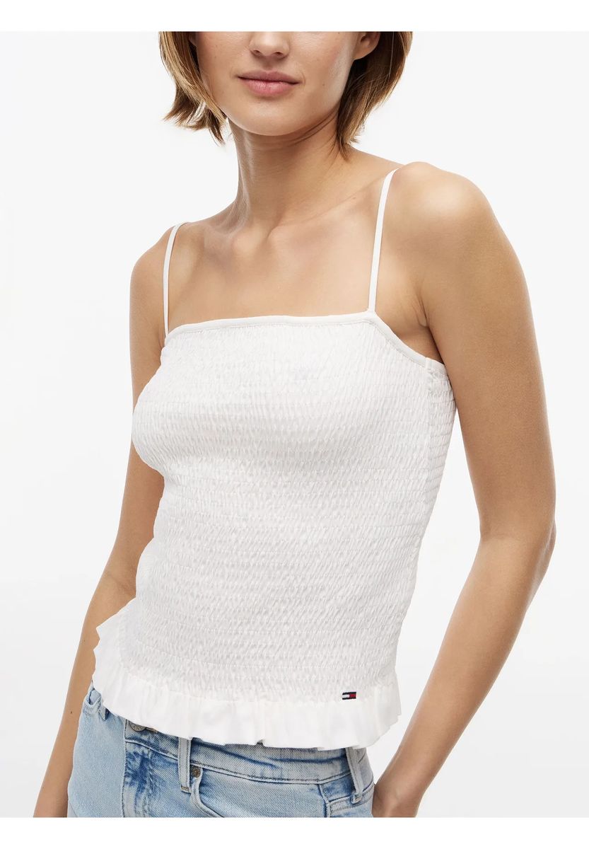 Gesmokte Camisole mit Rüschen