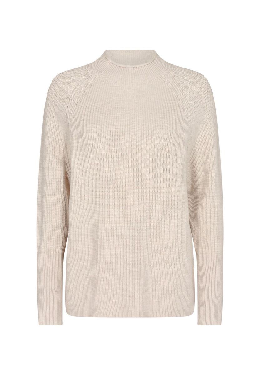 Klassischer Rippstrick-Pullover mit Stehkragen
