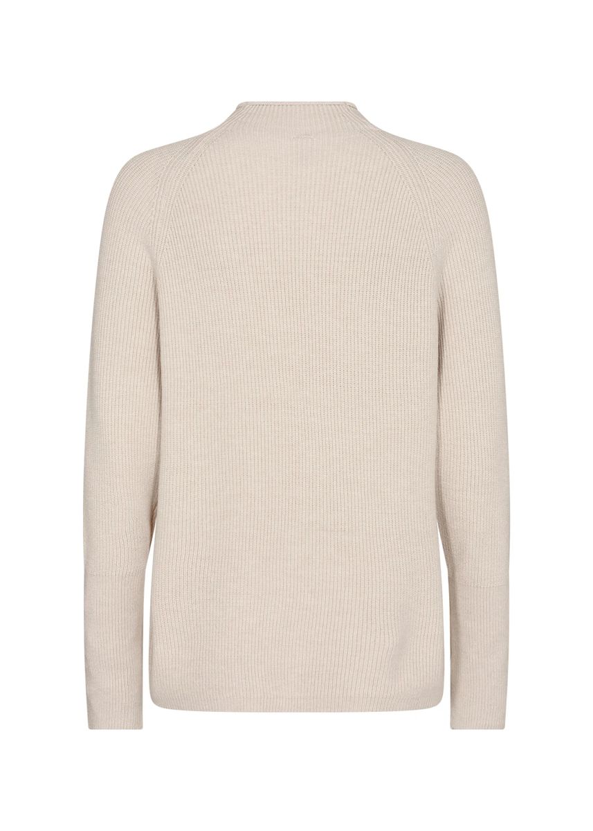 Klassischer Rippstrick-Pullover mit Stehkragen