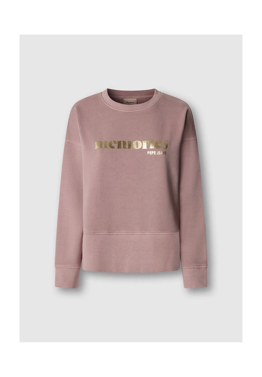Lockerer Sweatshirt mit Metallic-Aufdruck