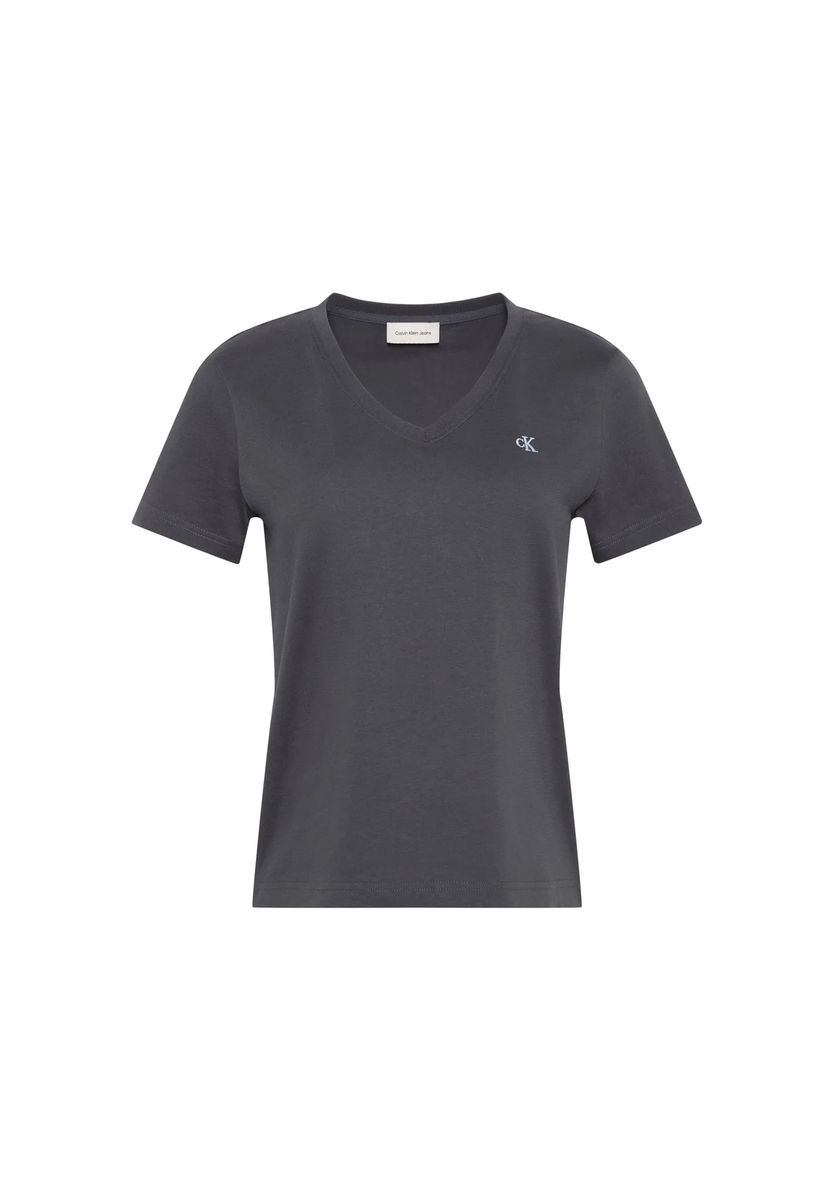 Baumwoll-T-Shirt mit V-Ausschnitt