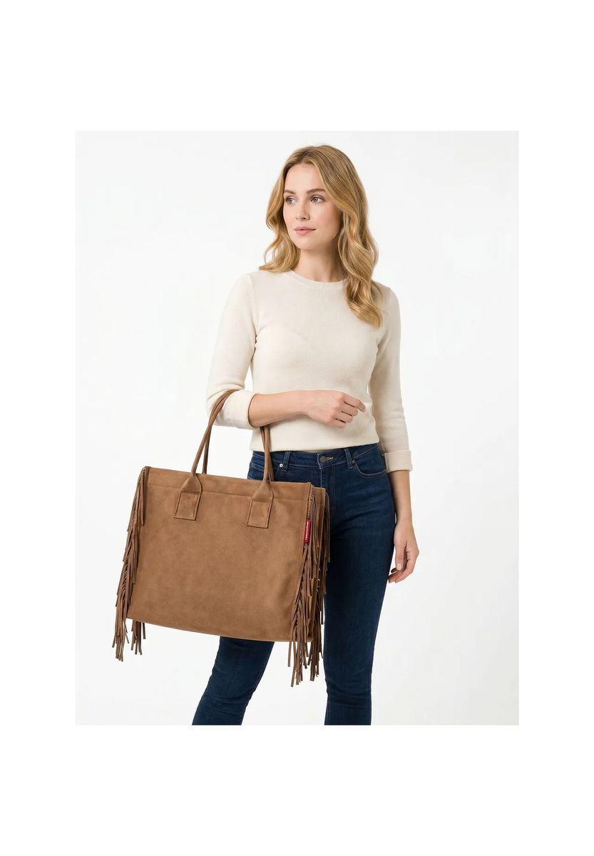 Fransen-Shopper in Wildleder-Optik