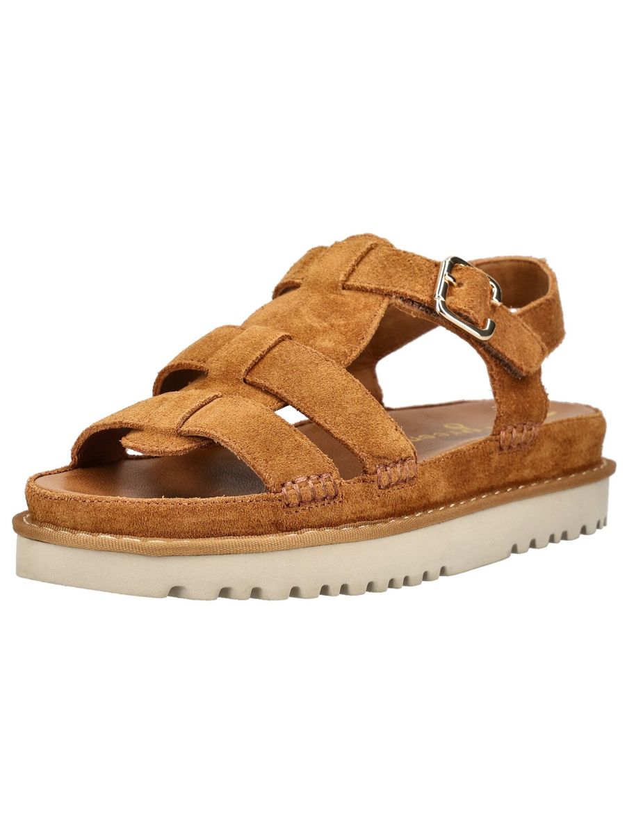 Riemchen-Plateausandalen aus Veloursleder