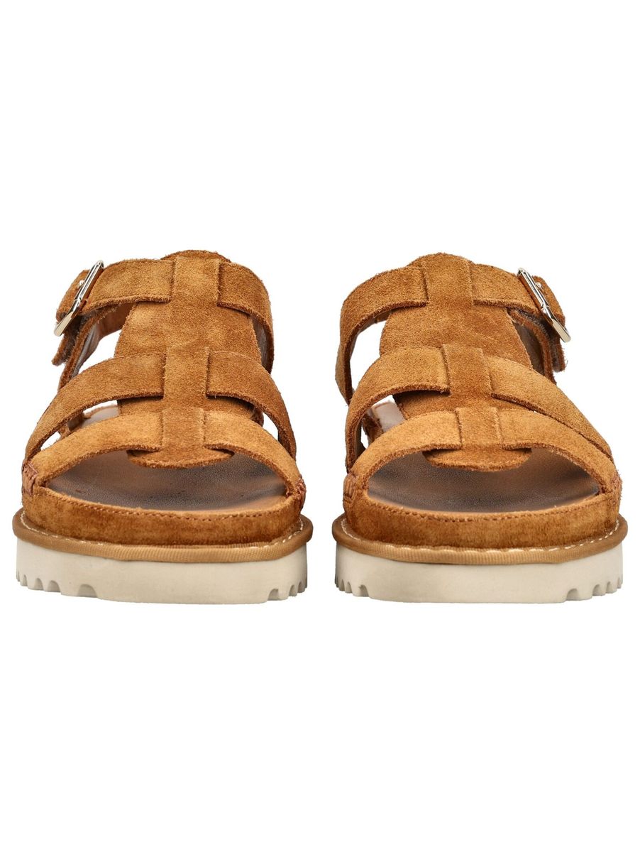 Riemchen-Plateausandalen aus Veloursleder