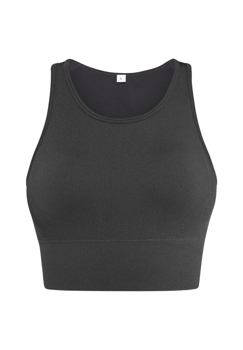 Nahtloses geripptes Sport-Crop-Top