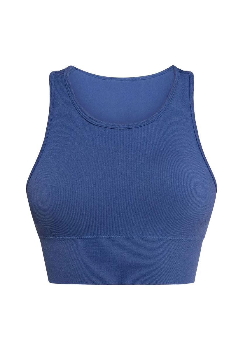 Nahtloses Geripptes High-Neck Sport-Top