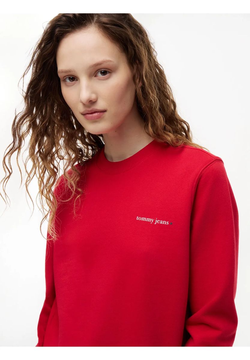 Essentieller Baumwollpullover mit Rundhalsausschnitt