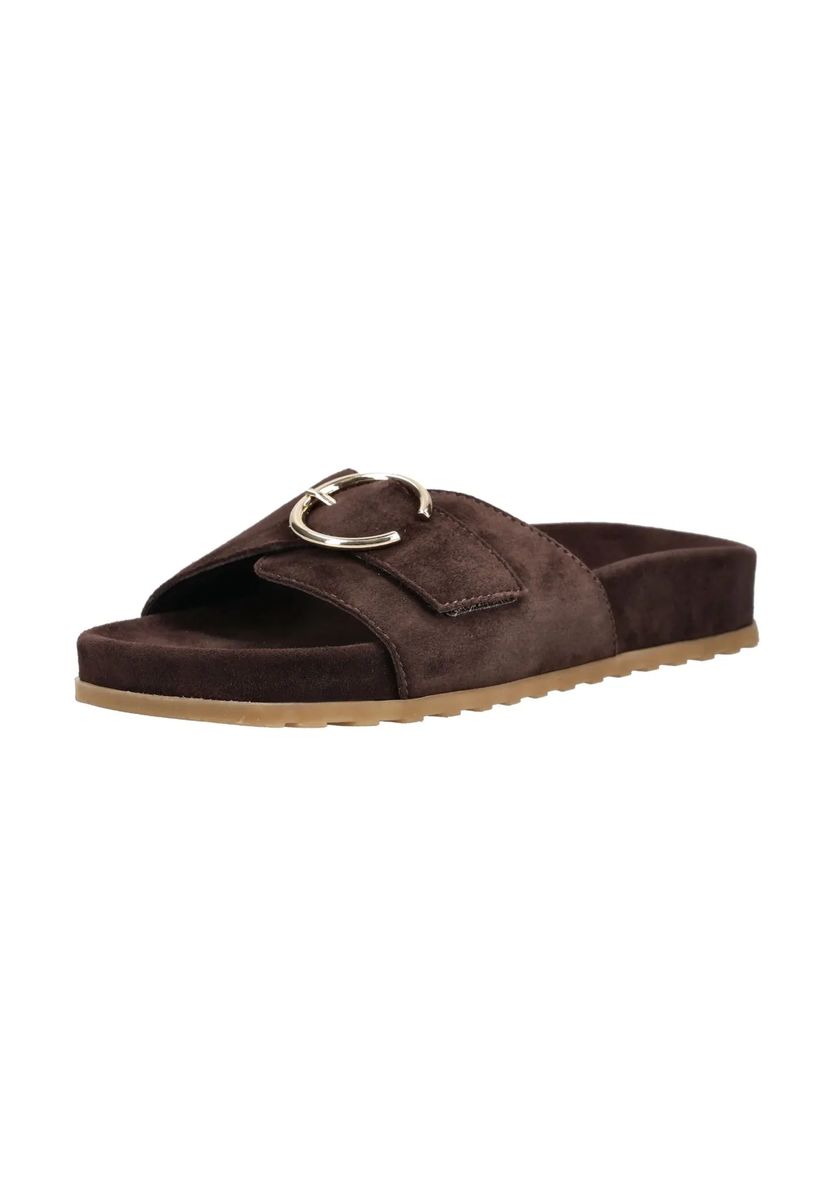 Elegante Wildleder-Pantoletten mit Schnalle