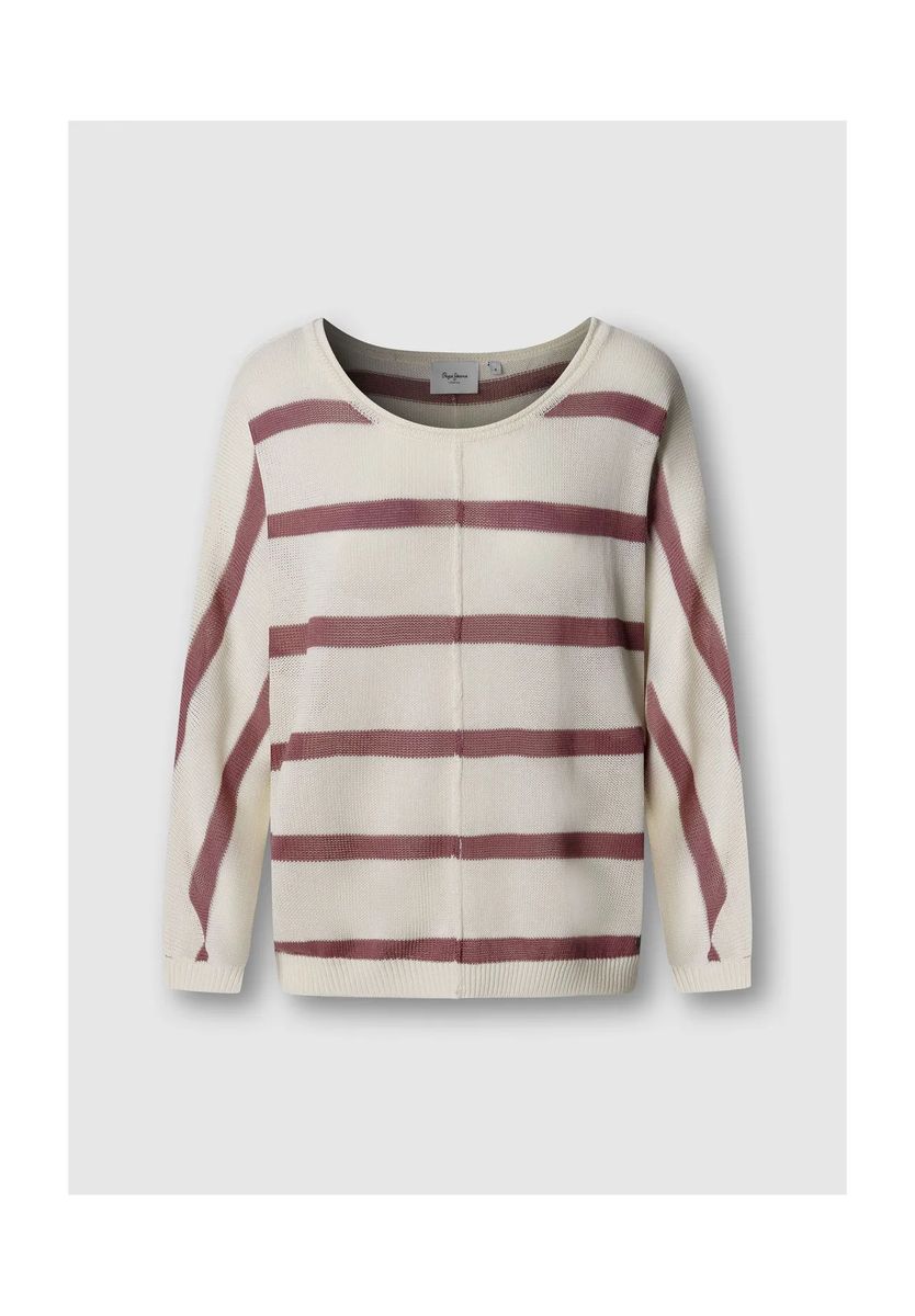 Oversized Gestreifter Baumwoll-Pullover