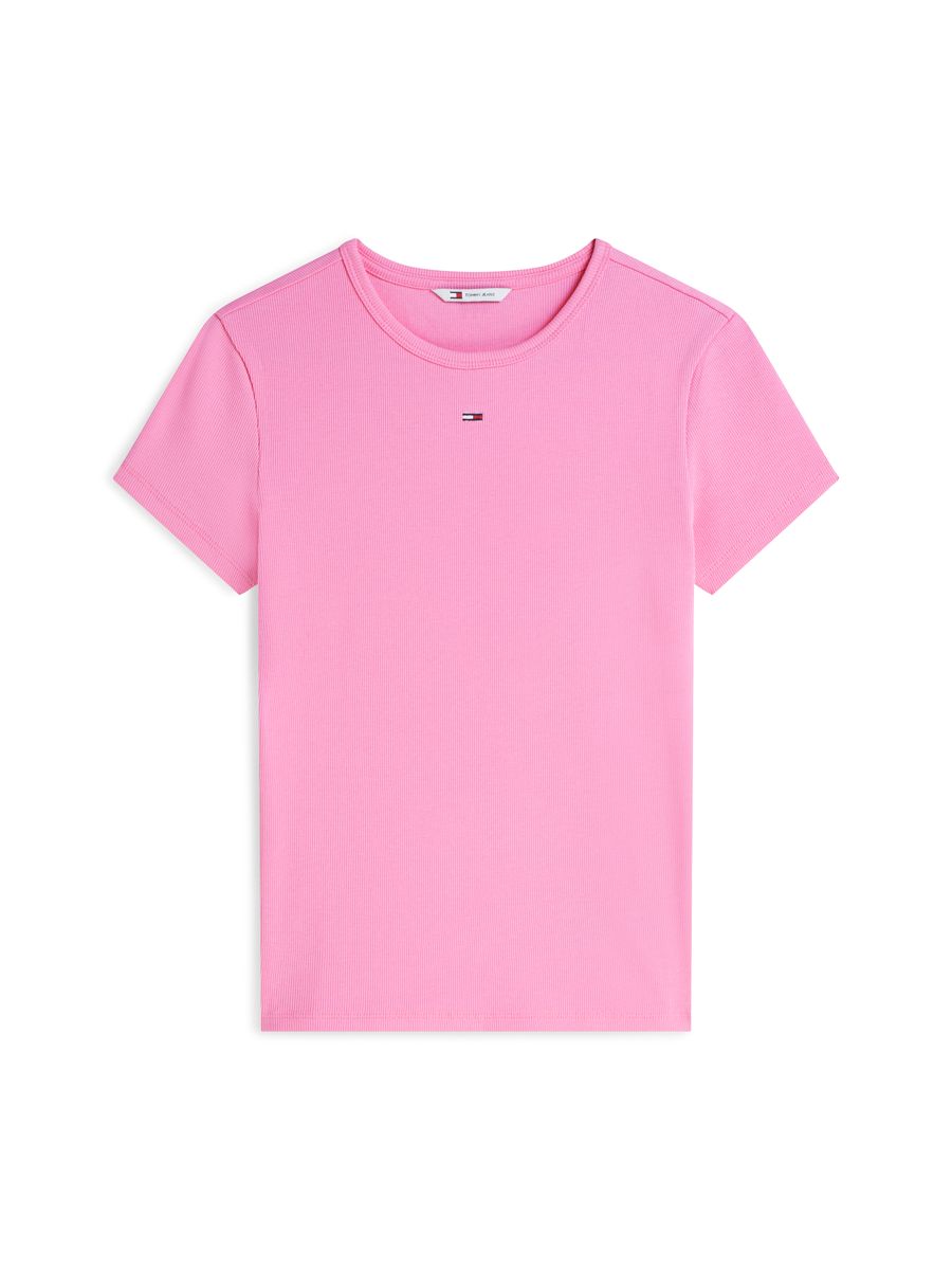 Eng anliegendes Ripp-T-Shirt mit Logo
