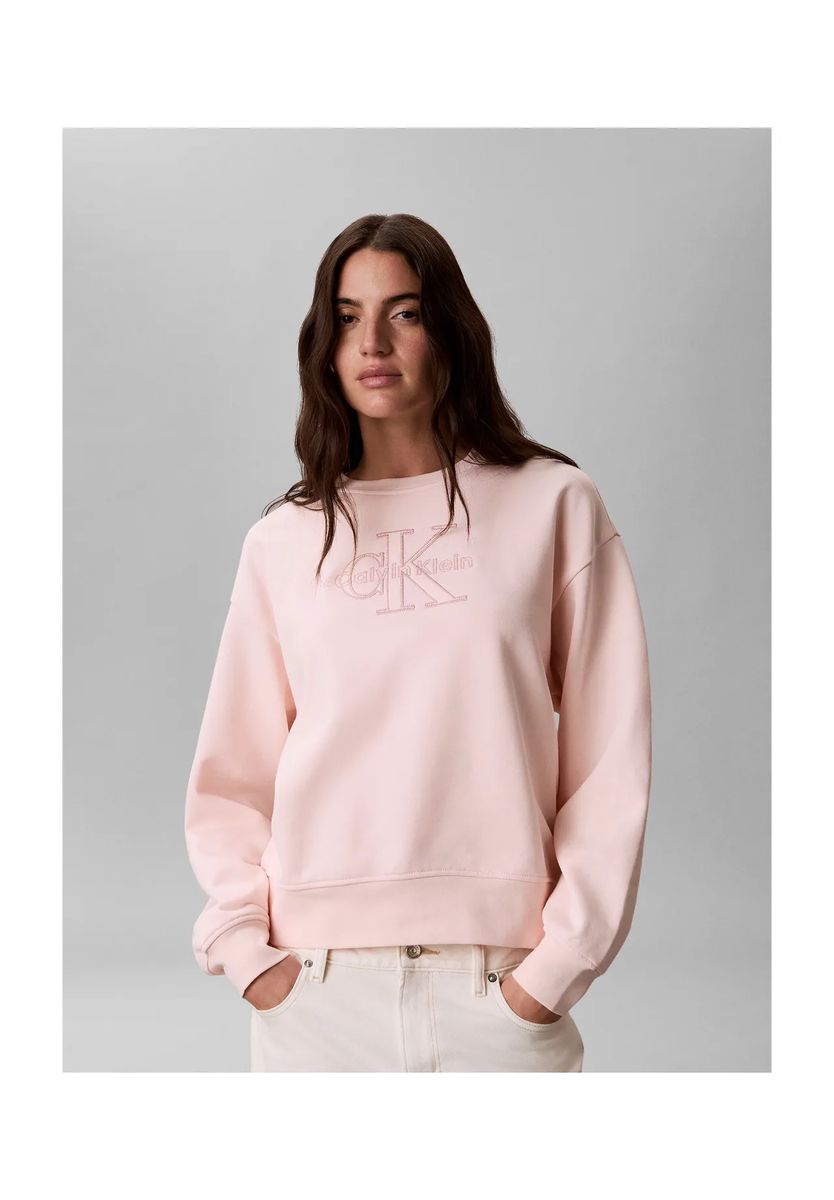 Sweatshirt mit Logo-Stickerei und Rundhalsausschnitt