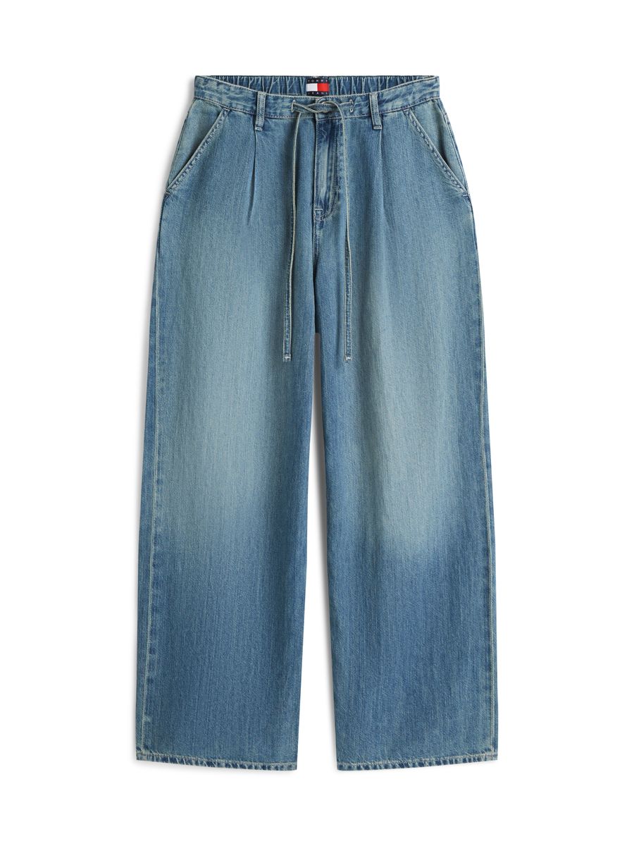 Weite Falten-Jeans mit Tunnelzug