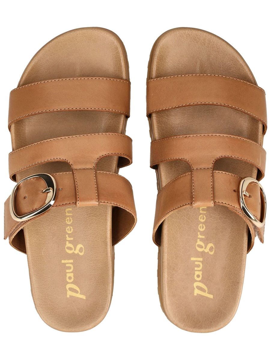 Leder-Pantolette mit drei Riemen