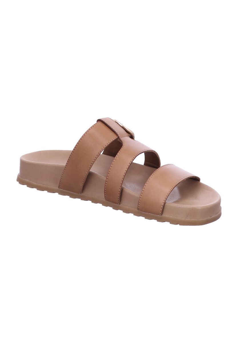 Leder-Pantolette mit drei Riemen
