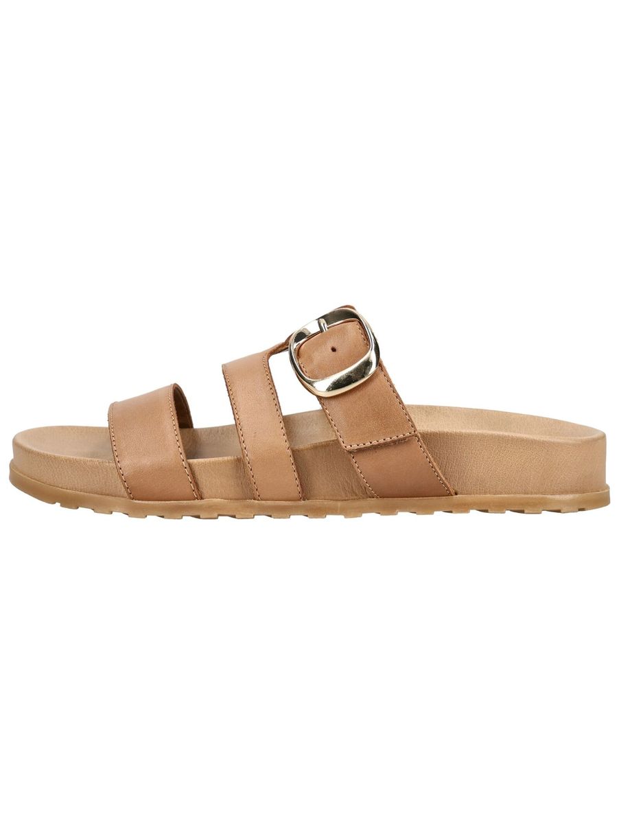 Leder-Pantolette mit drei Riemen