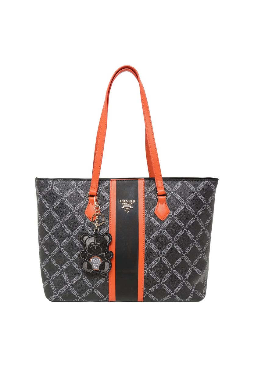 Shopper mit geometrischem Muster und Anhänger