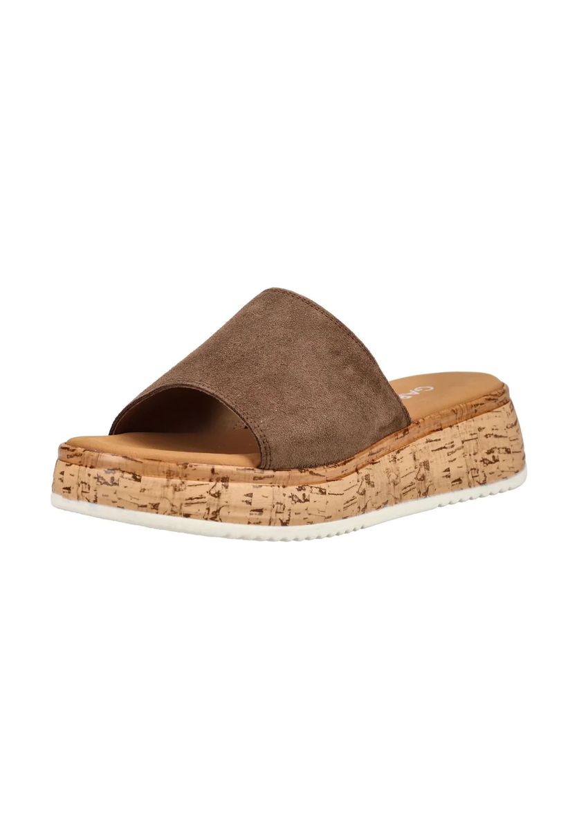 Plateau-Pantoletten aus Veloursleder