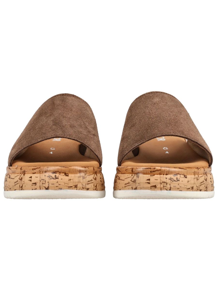 Plateau-Pantoletten aus Veloursleder