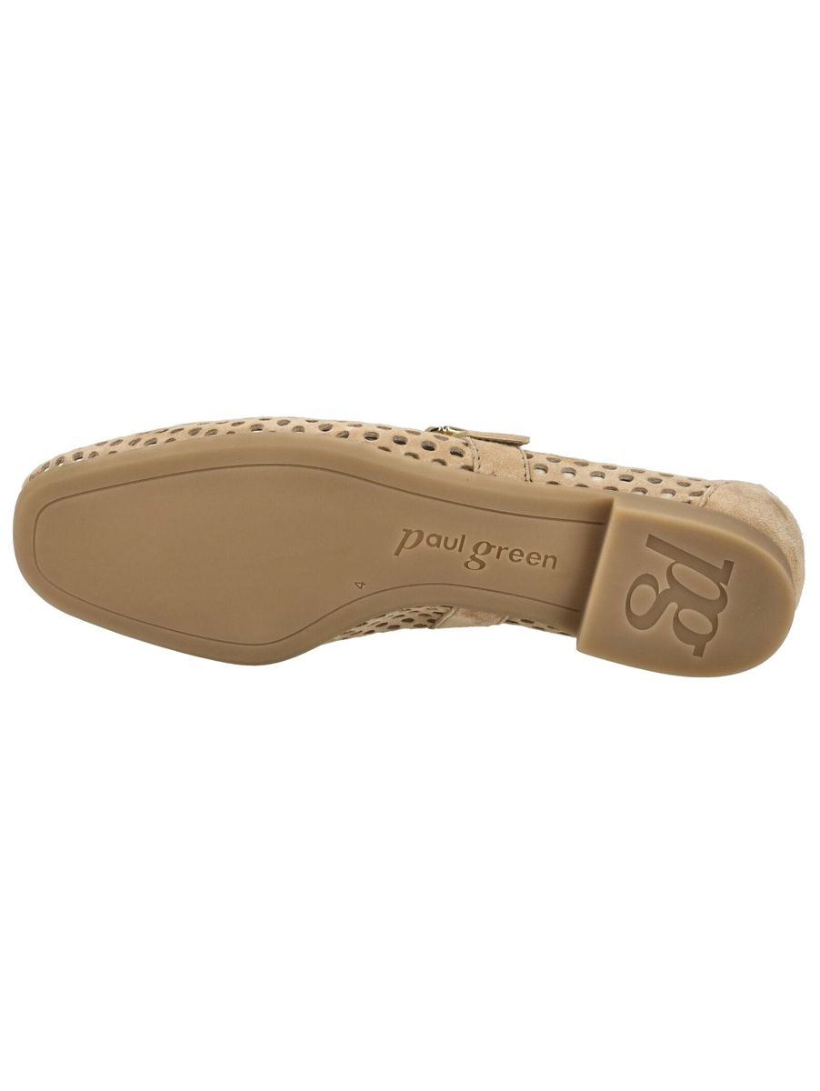 Perforierte Mary Jane Ballerinas aus Wildleder