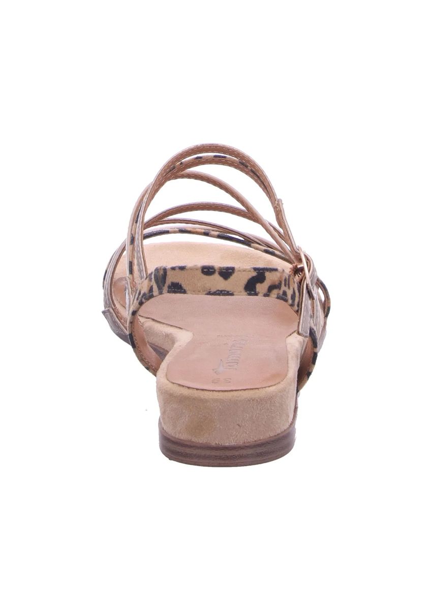 Flache Riemchensandalen mit Leopardenmuster