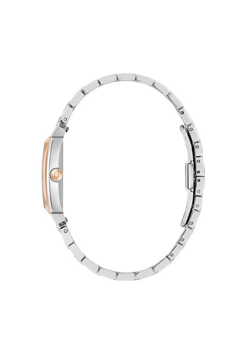 Bicolor-Armbanduhr mit rechteckigem Gehäuse