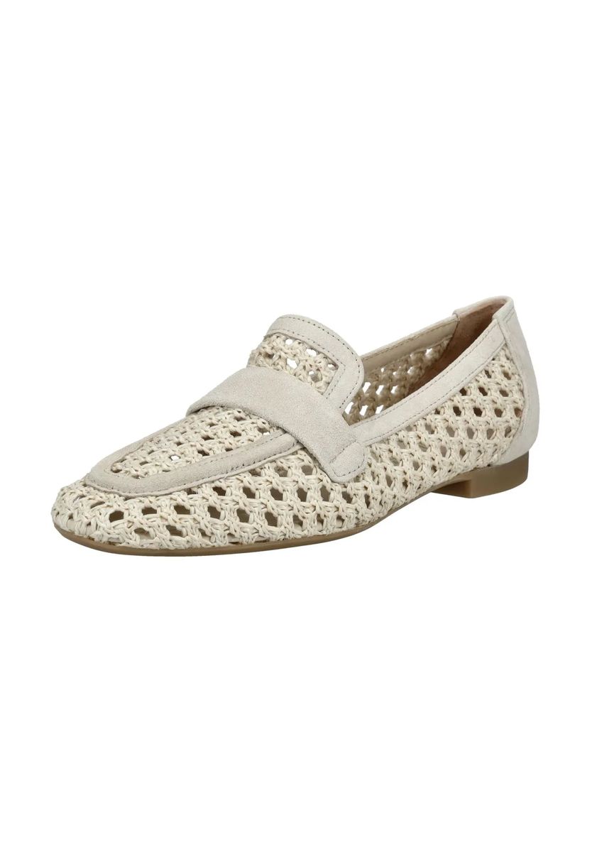 Geflochtene Leder-Loafer mit Wildleder-Besatz