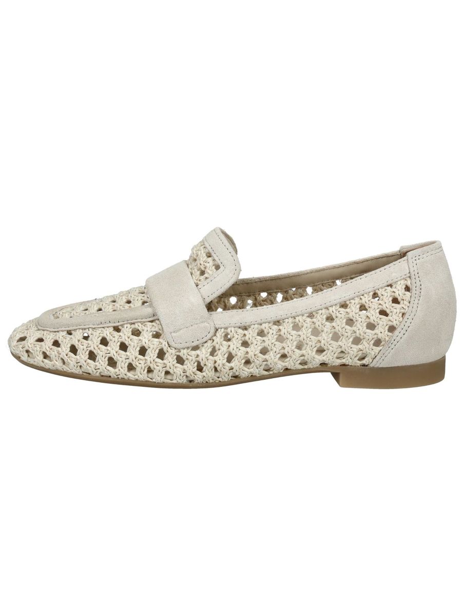 Geflochtene Leder-Loafer mit Wildleder-Besatz
