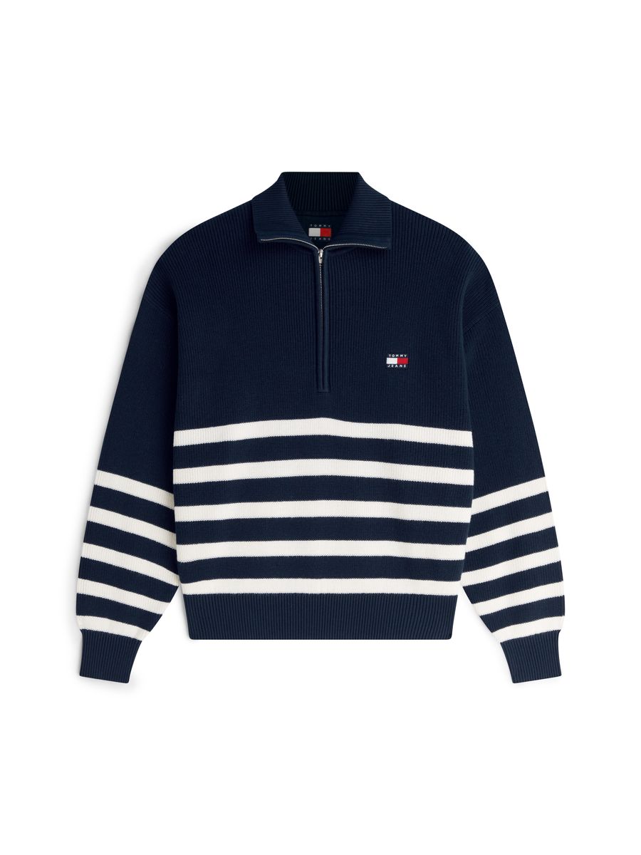 Gestreifter Troyer-Strickpullover