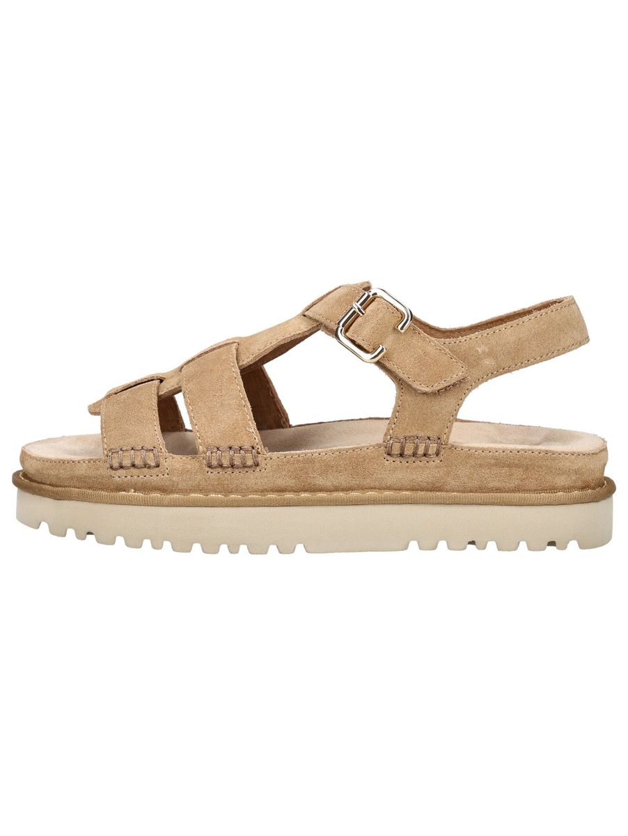 Riemchen-Plateausandalen aus Veloursleder