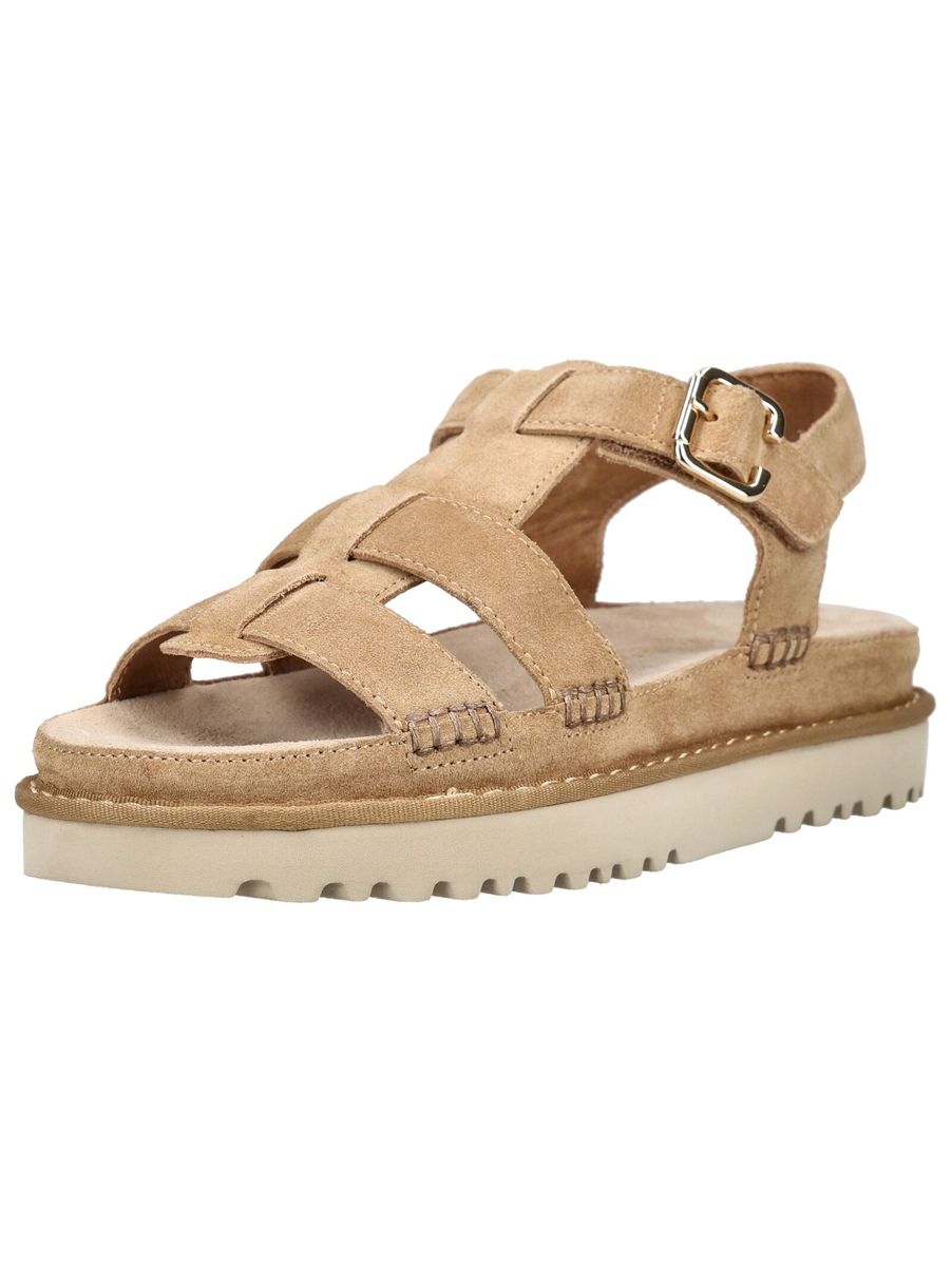 Riemchen-Plateausandalen aus Veloursleder
