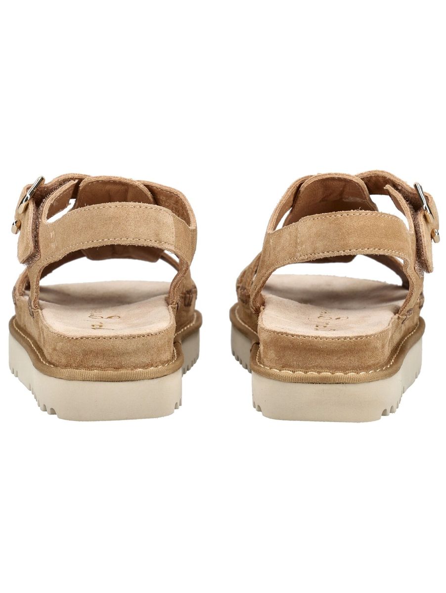 Riemchen-Plateausandalen aus Veloursleder