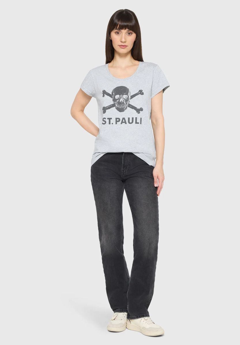 Ikonisches Totenkopf-Grafik Baumwoll-T-Shirt
