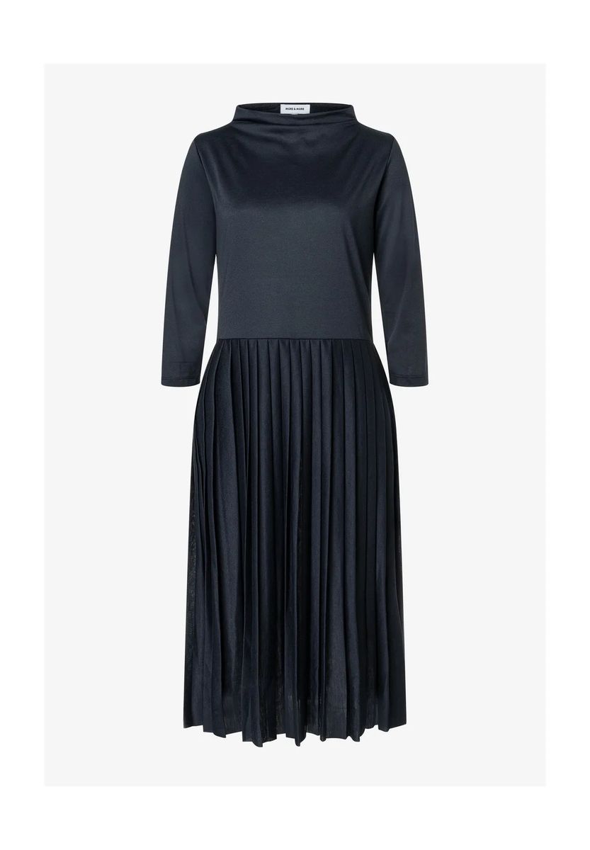 Plissee-Midikleid mit Stehkragen